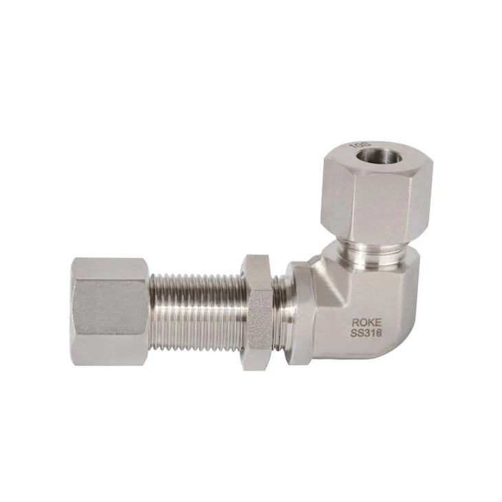 Single Ferrule Bulkhead Union Elbow Hydraulic Tube Fitting